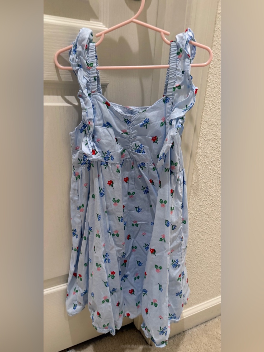 Janie and Jack Light Blue Girls Floral Dress Size 6